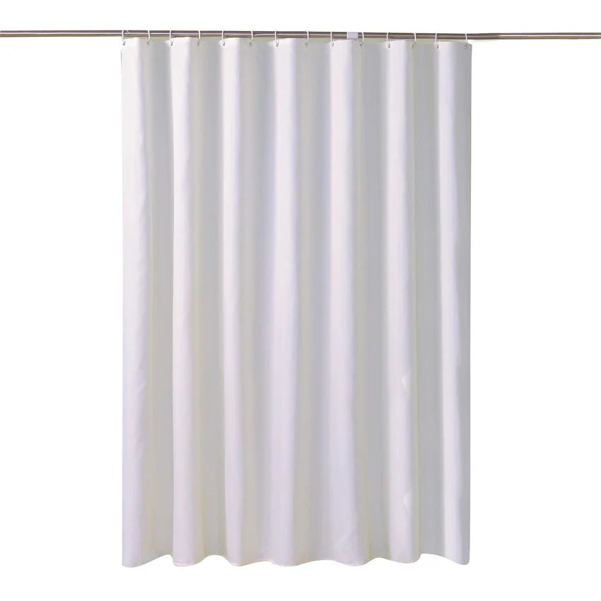 White Shower Curtains Waterproof Thick Solid Bath Curtains for Bathroom Bathtub Large Wide Bathing Cover 12 Hooks Rideau De Bain