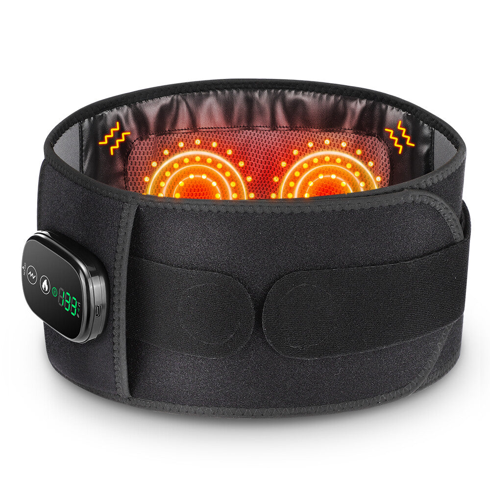 Red Light Therapy Electric Heating Waist Belt with Massager for Back Pain Relief