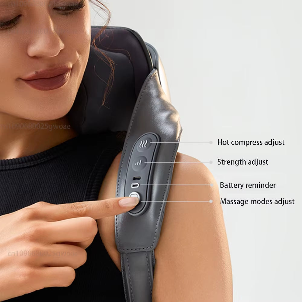 Advanced Shiatsu Cervical Neck Massager with Red Light Therapy - Ultimate Muscle Stimulator for Neck and Shoulder Relief
