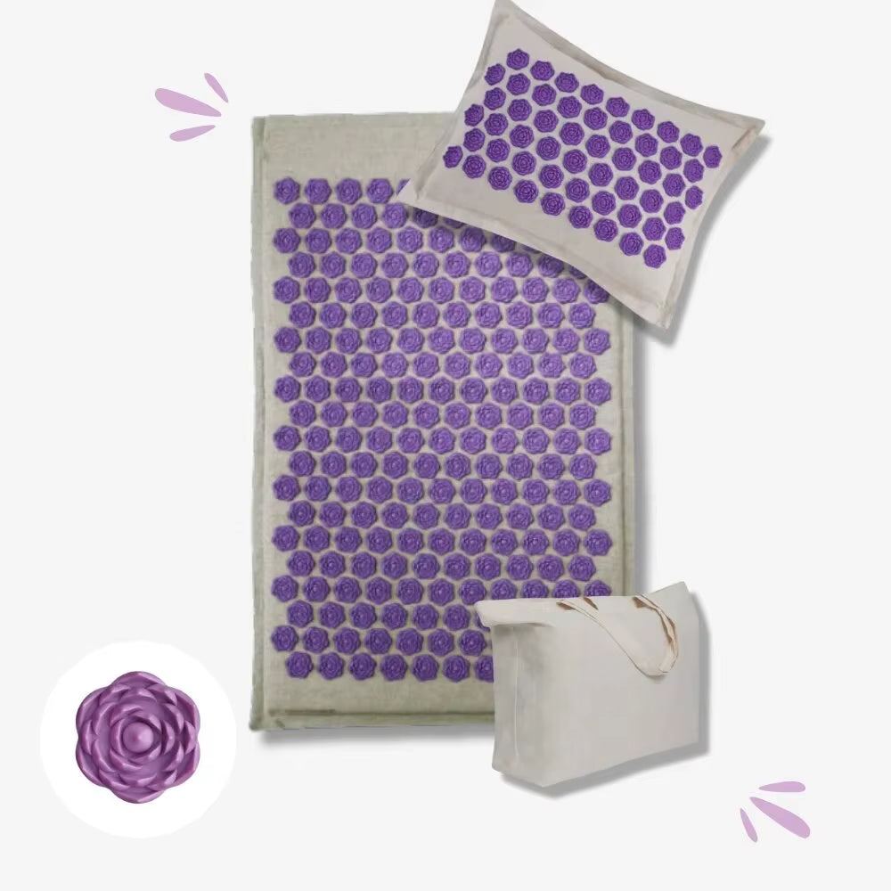 Nature Linen Coconut Palm Massage Yoga Mat 74*44Cm Acupuntura Acupresion Massage Accupressure Acupuncture Spike Cushion