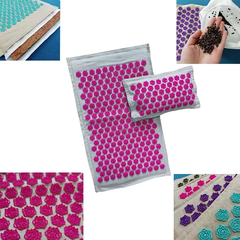 Nature Linen Coconut Palm Massage Yoga Mat 74*44Cm Acupuntura Acupresion Massage Accupressure Acupuncture Spike Cushion
