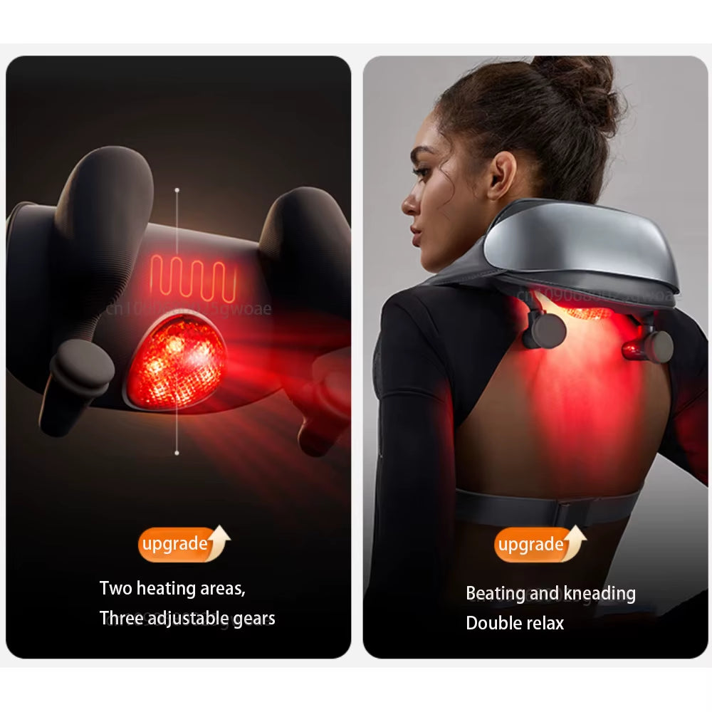 Advanced Shiatsu Cervical Neck Massager with Red Light Therapy - Ultimate Muscle Stimulator for Neck and Shoulder Relief