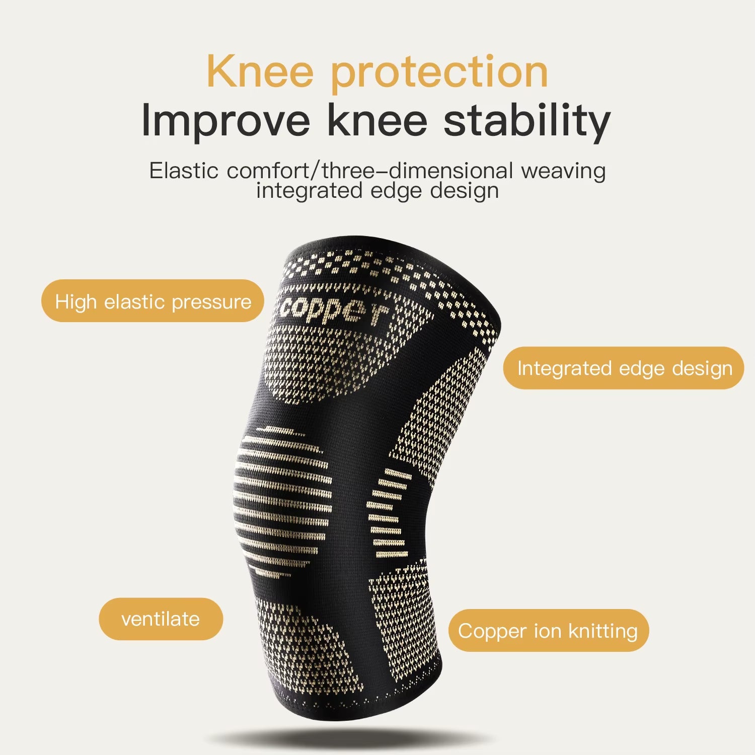 2PC Copper Knee Brace for Arthritis Pain Support-Copper Knee Sleeve for Knee Pain Compression Sleeve for Sports,Knee Pain Relief