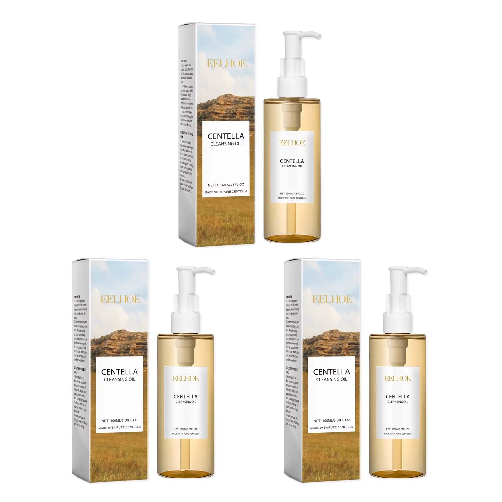 Centella Cleansing Oil Gentle Facial Makeup Remover Vitamin E Moisturizing Face Refresher Cleaning Oil Cleaning Nose Pores