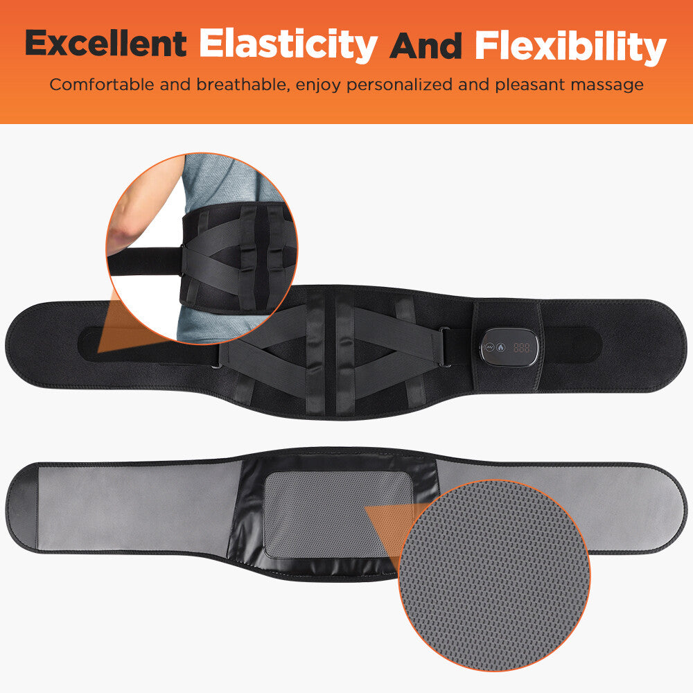 Red Light Therapy Electric Heating Waist Belt with Massager for Back Pain Relief