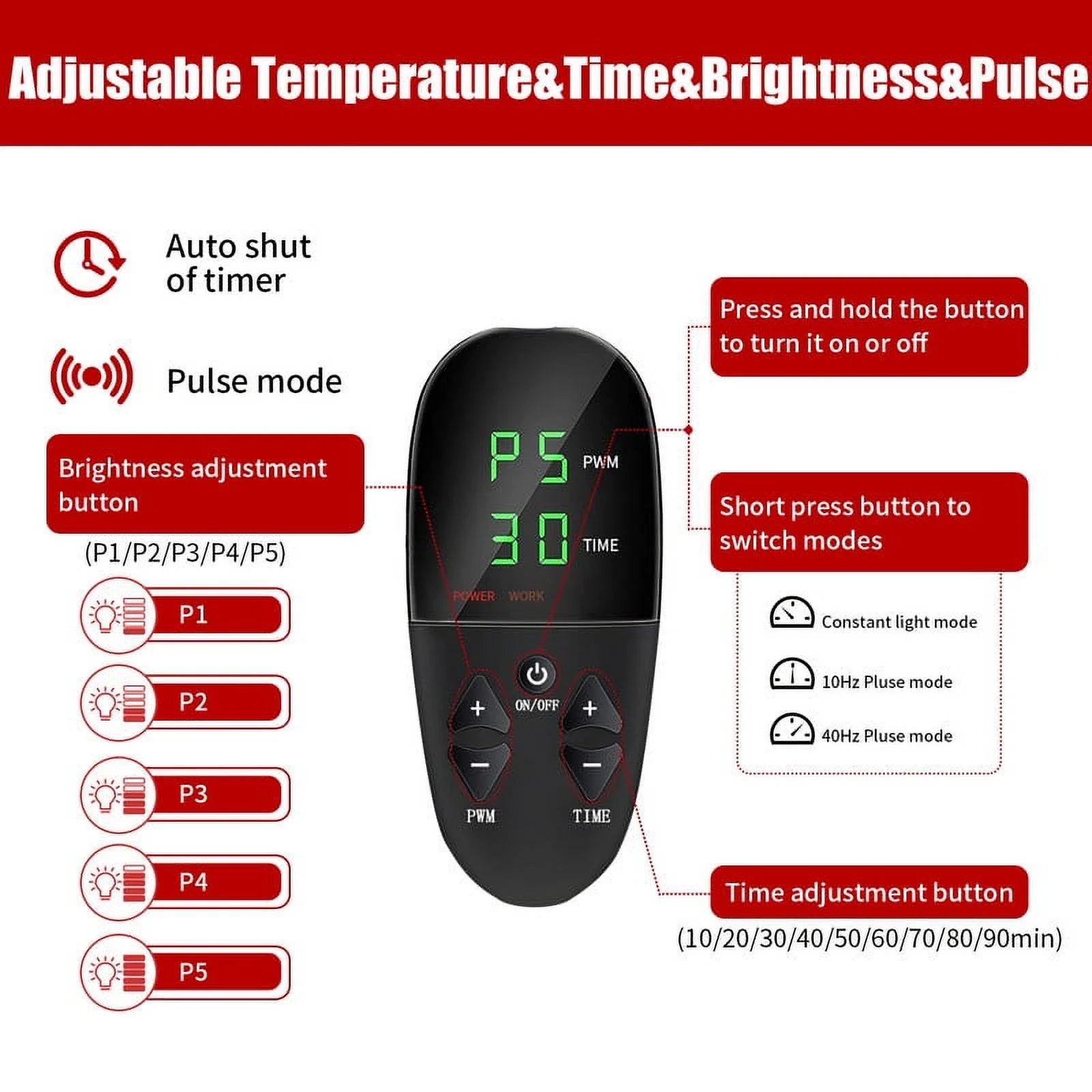 Red Light Pad,Leds Large Mat
