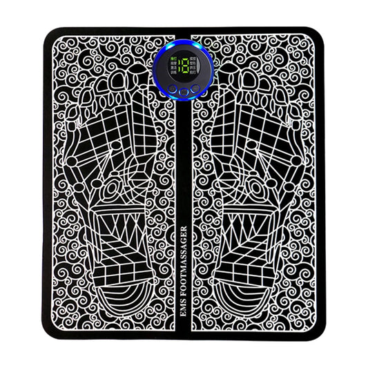 EMS Massage Pad 8 Modes Foot Circulation Massager USB Rechargeable Leg Muscle Stimulator Remote Control for Relax Feet and Legs