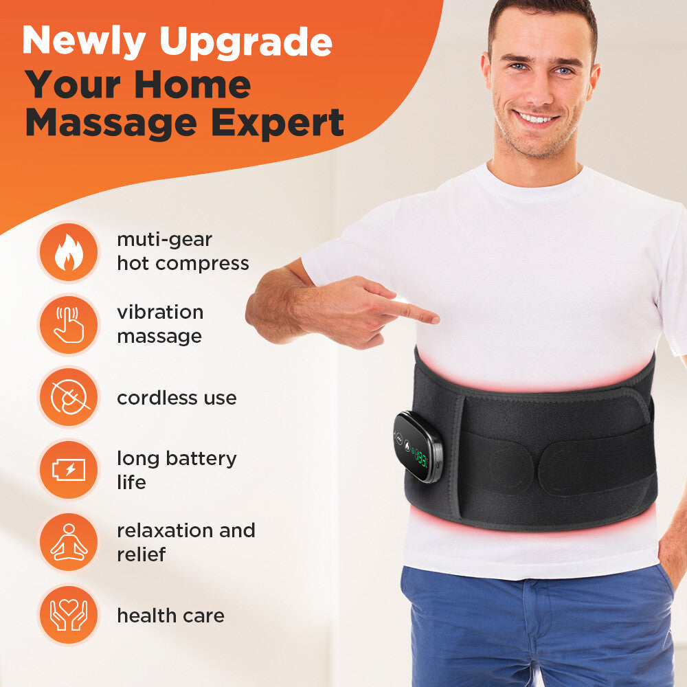 Red Light Therapy Electric Heating Waist Belt with Massager for Back Pain Relief