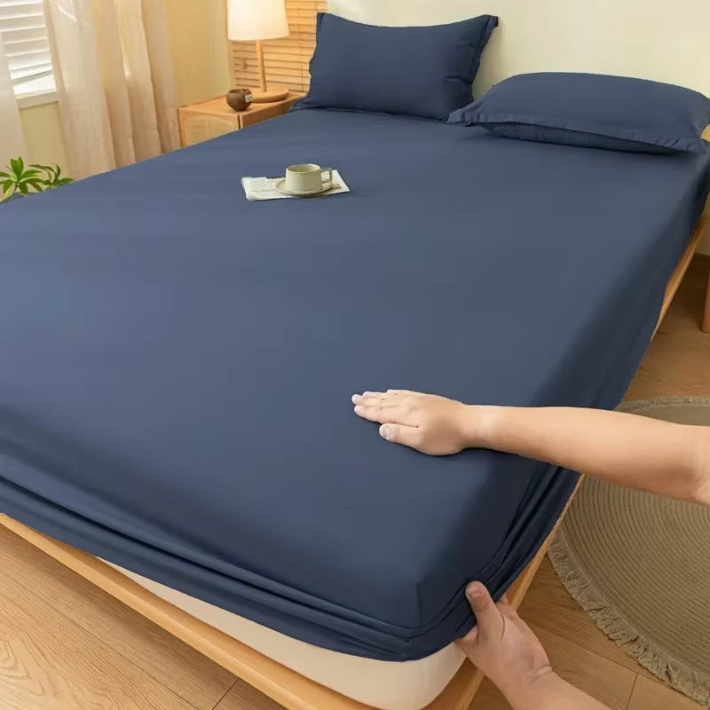 2 People Luxury Double Bed Bed Sheet Elastic Fitted Sheet Mattress Cover Couple Bed Linen 150/180X200 Bedding Queen King Size