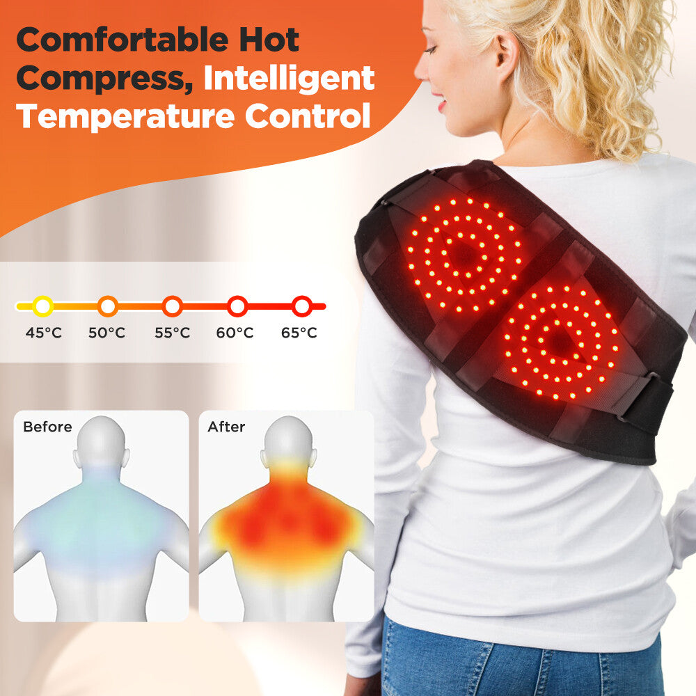 Red Light Therapy Electric Heating Waist Belt with Massager for Back Pain Relief