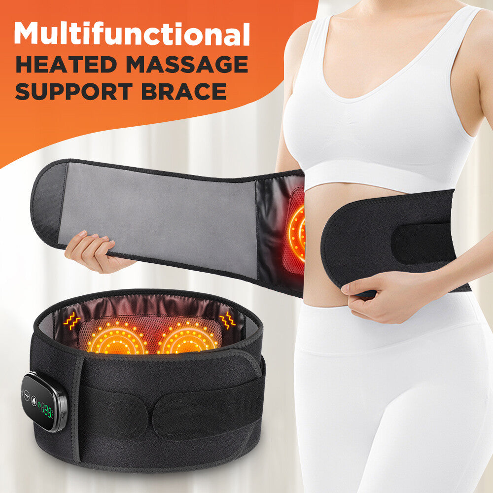 Red Light Therapy Electric Heating Waist Belt with Massager for Back Pain Relief