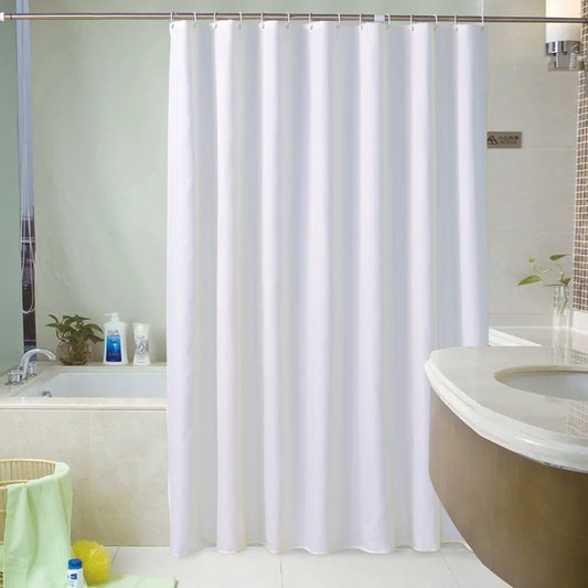 White Shower Curtains Waterproof Thick Solid Bath Curtains for Bathroom Bathtub Large Wide Bathing Cover 12 Hooks Rideau De Bain