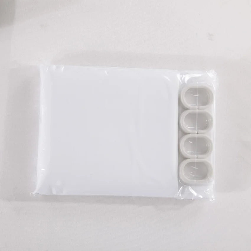 White Shower Curtains Waterproof Thick Solid Bath Curtains for Bathroom Bathtub Large Wide Bathing Cover 12 Hooks Rideau De Bain