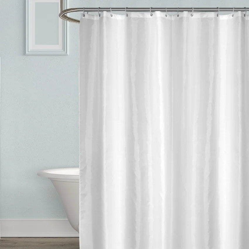 White Shower Curtains Waterproof Thick Solid Bath Curtains for Bathroom Bathtub Large Wide Bathing Cover 12 Hooks Rideau De Bain