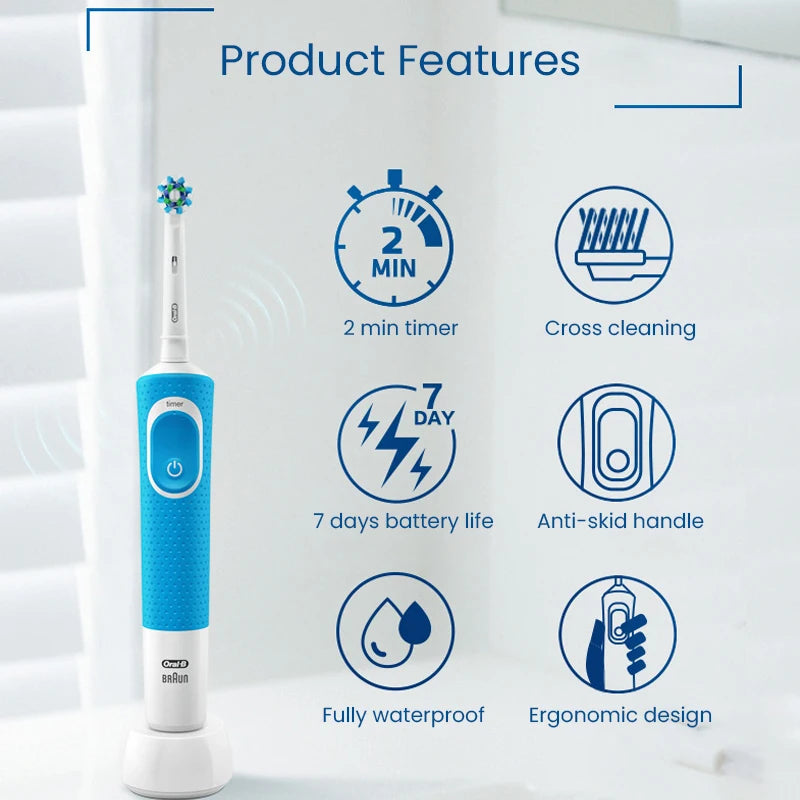D100 Electric Toothbrush 2D Vitality Cleaning Teeth Brush Waterproof Electronic Teeth Brush Inductive Charger with Timer
