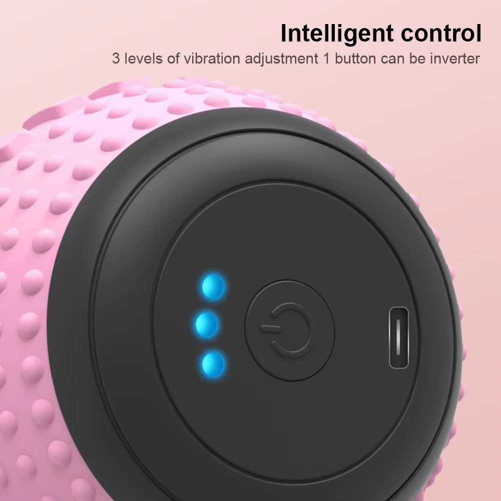 Electric Peanut Ball Ergonomic Massage Ball Rechargeable Yoga Fascia Ball 3 Speed for Myofascial Release & Muscle Recovery