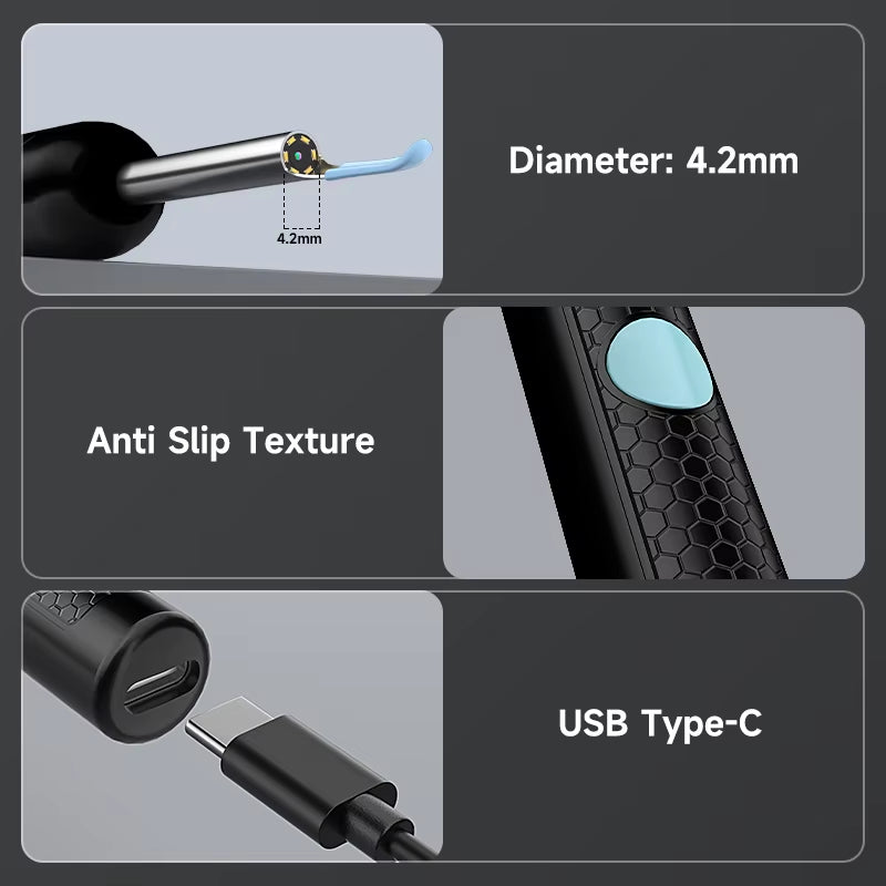 4.2MM Visual Ear Scope 1080P HD Otoscope Endoscope Ear Picker Camera for Iphone/Android Ear Wax Removal Kit for Ear Cleaning